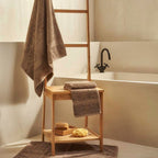 Σετ πετσέτες και χαλάκι μπάνιου homelovers organic 40X66+68X137+50X70 / Brown